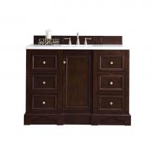 James Martin Vanities 825-V48-BNM-3CLW - De Soto 48'' Single Vanity, Burnished Mahogany w/ 3 CM Classic White Quartz Top