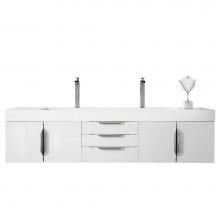 James Martin Vanities 983-V72-GW - Columbia 72''  Vanity Cabinet, Glossy White, No Hardware