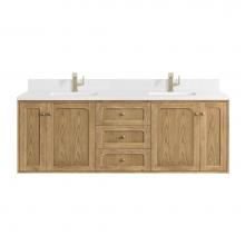 James Martin Vanities 545-V72-LNO-1WZ - Laurent 72'' Double Vanity, Light Natural Oak w/ Single Hole 3 CM White Zeus Top & B