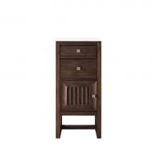 James Martin Vanities E645-B15L-MCA-3CLW - Athens 15'' Cabinet w/ Drawers & Door, Mid Century Acacia w/ 3 CM Classic White Quar