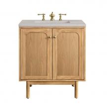 James Martin Vanities 545-V30-LNO-3ESR - Laurent 30'' Single Vanity, Light Natural Oak w/ 3 CM Eternal Serena Top