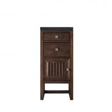 James Martin Vanities E645-B15L-MCA-3CSP - Athens 15'' Cabinet w/ Drawers & Door, Mid Century Acacia w/ 3 CM Charcoal Soapstone