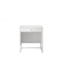 James Martin Vanities E645-DU30-GW-3EJP - Athens 30'' Countertop Unit, Glossy White w/ 3 CM Eternal Jasmine Pearl Quartz Top