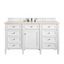 James Martin Vanities 655-V60S-BW-3EMR - Brittany 60'' Single Vanity, Bright White w/ 3 CM Eternal Marfil Quartz Top