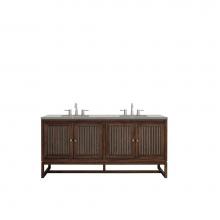 James Martin Vanities E645-V72-MCA-3ESR - Athens 72'' Double Vanity Cabinet, Mid Century Acacia, w/ 3 CM Eternal Serena Top