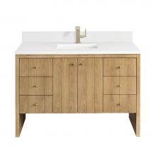 James Martin Vanities 435-V48-LNO-1WZ - Hudson 48'' Single Vanity, Light Natural Oak w/ Single Hole 3 CM White Zeus Top & Ba