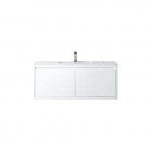 James Martin Vanities 801V47.3GWGW - Milan 47.3'' Single Vanity Cabinet, Glossy White w/Glossy White Composite Top