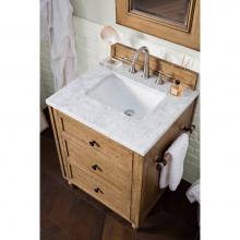 James Martin Vanities 300-V26-DRP-3CAR - Copper Cove 26'' Driftwood Patina Single Vanity w/ 3 CM Carrara Marble Top