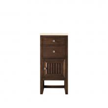 James Martin Vanities E645-B15R-MCA-3EMR - Athens 15'' Cabinet w/ Drawers & Door, Mid Century Acacia w/ 3 CM Eternal Marfil Top