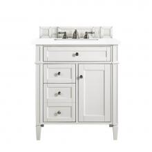 James Martin Vanities 650-V30-BW-3WZ - Brittany 30'' Single Vanity, Bright White, w/ 3 CM White Zeus Quartz Top