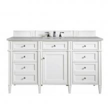 James Martin Vanities 655-V60S-BW-3ESR - Brittany 60'' Single Vanity, Bright White w/ 3 CM Eternal Serena Quartz Top