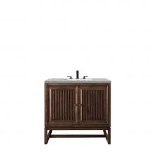 James Martin Vanities E645-V36-MCA-3ESR - Athens 36'' Single Vanity Cabinet, Mid Century Acacia, w/ 3 CM Eternal Serena Top