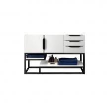 James Martin Vanities 983-V48-GW-MB - Columbia 48'' Single Vanity Cabinet, Glossy White, Matte Black