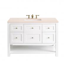 James Martin Vanities 330-V48-BW-3EMR - Breckenridge 48'' Single Vanity, Bright White w/ 3 CM Eternal Marfil Top