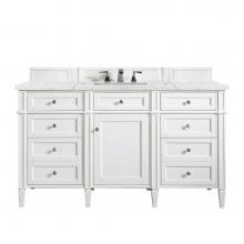 James Martin Vanities 655-V60S-BW-3EJP - Brittany 60'' Single Vanity, Bright White w/ 3 CM Eternal Jasmine Pearl Quartz Top