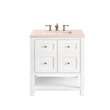 James Martin Vanities 330-V30-BW-3EMR - Breckenridge 30'' Single Vanity, Bright White w/ 3 CM Eternal Marfil Top