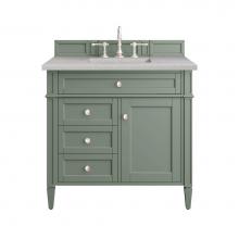 James Martin Vanities 650-V36-SC-3ESR - Brittany 36'' Single Vanity, Smokey Celadon w/ 3 CM Eternal Serena Top