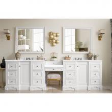 James Martin Vanities 825-V118-BW-DU-WZ - De Soto 118'' Double Vanity Set, Bright White w/ 3 CM White Zeus Quartz Top