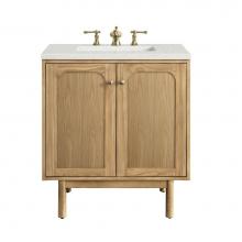 James Martin Vanities 545-V30-LNO-3LDL - Laurent 30'' Single Vanity, Light Natural Oak w/ 3 CM Lime Delight Top