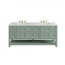 James Martin Vanities 330-V72-SC-3EJP - Breckenridge 72'' Double Vanity, Smokey Celadon w/ 3 CM Eternal Jasmine Pearl Top