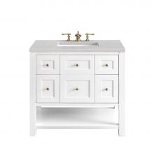 James Martin Vanities 330-V36-BW-3ESR - Breckenridge 36'' Single Vanity, Bright White w/ 3 CM Eternal Serena Top