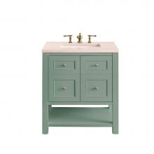 James Martin Vanities 330-V30-SC-3EMR - Breckenridge 30'' Single Vanity, Smokey Celadon w/ 3 CM Eternal Marfil Top