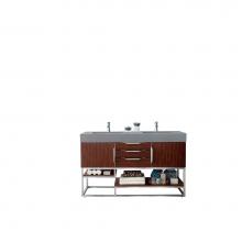 James Martin Vanities 388-V59D-CFO-BN-DGG - Columbia 59'' Double Vanity, Coffee Oak w/ Dusk Grey Glossy Composite Stone Top