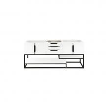 James Martin Vanities 983-V72S-GW-MB - Columbia 72'' Single Vanity Cabinet, Glossy White, Matte Black