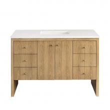 James Martin Vanities 435-V48-LNO-3WZ - Hudson 48'' Single Vanity, Light Natural Oak w/ 3 CM White Zeus Top