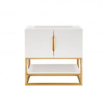 James Martin Vanities 388-V31.5-GW-RGD - Columbia 31.5'' Single Vanity Cabinet, Glossy White, Radiant Gold