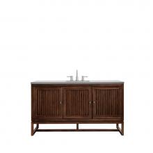 James Martin Vanities E645-V60S-MCA-3GEX - Athens 60'' Single Vanity Cabinet , Mid Century Acacia, w/ 3 CM Grey Expo Quartz Top