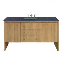 James Martin Vanities 435-V60S-LNO-3CSP - Hudson 60'' Single Vanity, Light Natural Oak w/ 3 CM Charcoal Soapstone Top