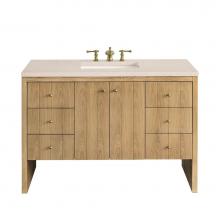 James Martin Vanities 435-V48-LNO-3EMR - Hudson 48'' Single Vanity, Light Natural Oak w/ 3 CM Eternal Marfil Top