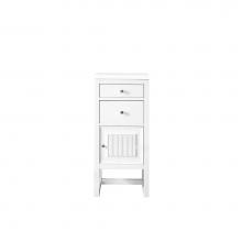 James Martin Vanities E645-B15R-GW-3CLW - Athens 15'' Cabinet w/ Drawers & Door, Glossy White w/ 3 CM Classic White Quartz Top