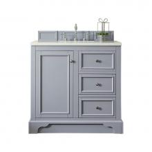 James Martin Vanities 825-V36-SL-3CLW - De Soto 36'' Single Vanity, Silver Gray w/ 3 CM Classic White Quartz Top