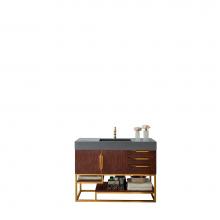 James Martin Vanities 388-V48-CFO-RG-DGG - Columbia 48'' Single Vanity, Coffee Oak, Radiant Gold w/ Dusk Grey Glossy Composite Top