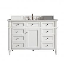 James Martin Vanities 650-V48-BW-3ESR - Brittany 48'' Bright White Single Vanity w/ 3 CM Eternal Serena Quartz Top