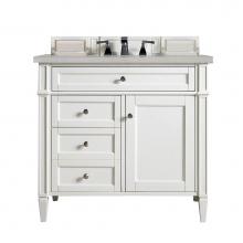 James Martin Vanities 650-V36-BW-3ESR - Brittany 36'' Bright White Single Vanity w/ 3 CM Eternal Serena Quartz Top