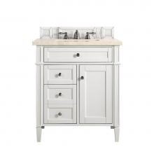 James Martin Vanities 650-V30-BW-3EMR - Brittany 30'' Single Vanity, Bright White, w/ 3 CM Eternal Marfil Quartz Top