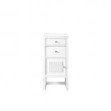 James Martin Vanities E645-B15L-GW-3CLW - Athens 15'' Cabinet w/ Drawers & Door, Glossy White w/ 3 CM Classic White Quartz Top