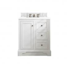 James Martin Vanities 825-V30-BW-3CLW - De Soto 30'' Single Vanity, Bright White w/ 3 CM Classic White Quartz Top