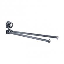 Joerger 600.00.002.095-12 - Mink/Black Crystal Florale Crystal Series 17'' Swiveling Single-Post Double Towel Bar