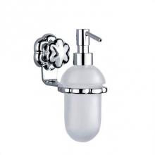 Joerger 600.00.006.095-17 - Mink/Alexandrite Crystal Florale Crystal Series Wall-Mount Soap/Lotion Dispenser With Frosted Crys