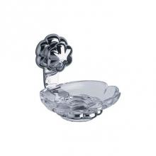 Joerger 600.00.007.095-11 - Mink/Clear Crystal Florale Crystal Series Wall-Mount Soap Dish With Round Crystal Glass Tray