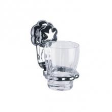 Joerger 600.00.036.095-17 - Mink/Alexandrite Crystal Florale Crystal Series Wall-Mount Tumbler Holder With Round Crystal Glass