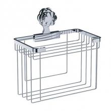 Joerger 600.00.104.095-12 - Mink/Black Crystal Florale Crystal Series Wall-Mount Towel Basket With Shelf - 10-1/4 X 6 X 7-1/2&