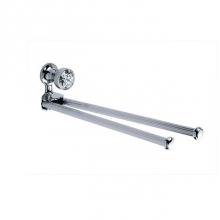 Joerger 605.00.002.095 - Mink Palazzo Crystal Series 17'' Swiveling Single-Post Double Towel Bar