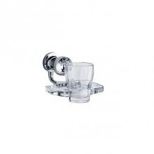 Joerger 605.00.036.095 - Mink Palazzo Crystal Series Wall-Mount Tumbler Holder With Round Crystal Glass Tumbler