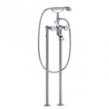 Joerger 605.20.149.000 - Palazzo Crystal Exposed Tub Filler For Floor Pillar Legs, Polished Chrome