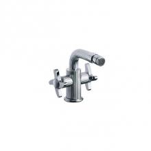 Joerger 637.10.100.095-11 - Mink Cronos Crystal Series Two-Handle Single-Hole Bidet Faucet With Crystal Handles - 1.2Gpm